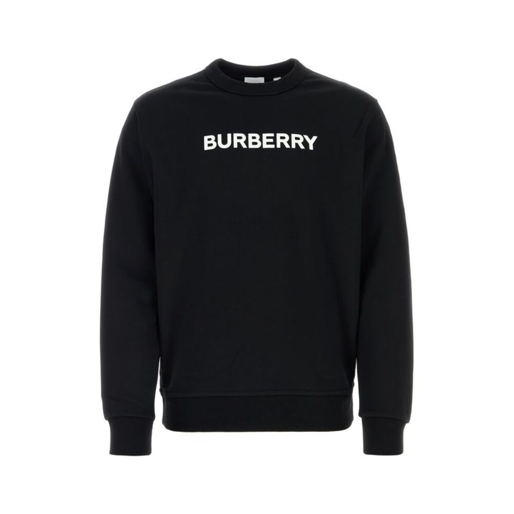 Burberry Men Black Stretch Cotton Oversize Sweater